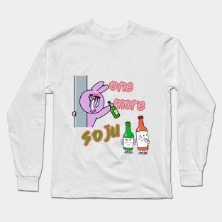 Funny Bunny asking for Soju Long Sleeve T-Shirt